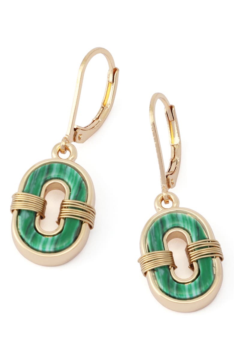 Robert Lee Morris Reconstituted Malachite Drop Earrings, Alternate, color, 