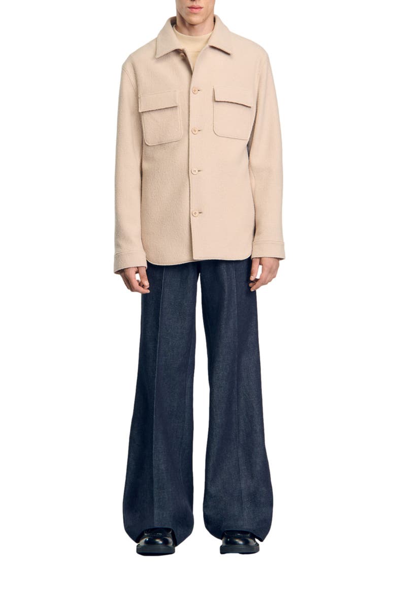 Button-up overshirt, Main, color, Beige