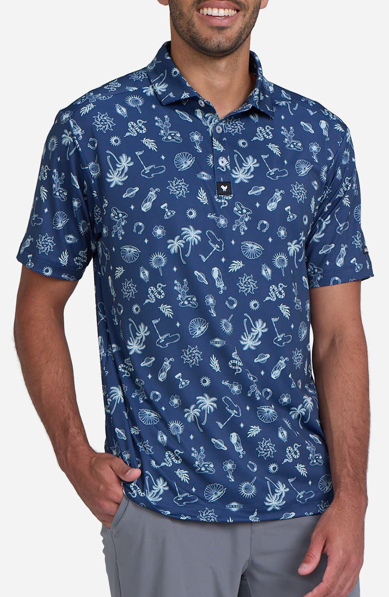 Bad Birdie Core Golf Print Performance Polo, Alternate, color, Desert Golfin Dusk N