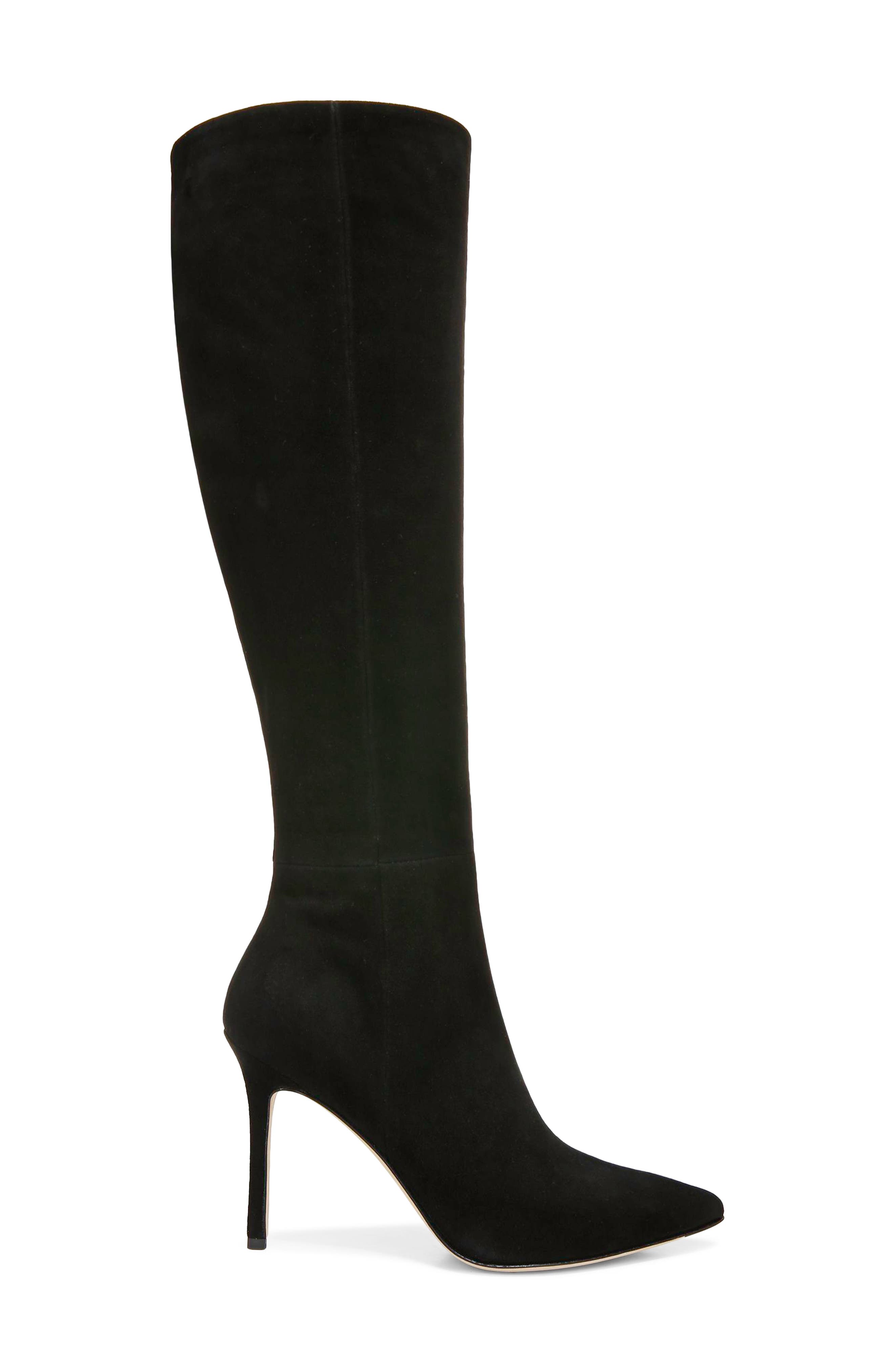 Veronica Beard Lisa Knee High Boot, Alternate, color, Black Suede