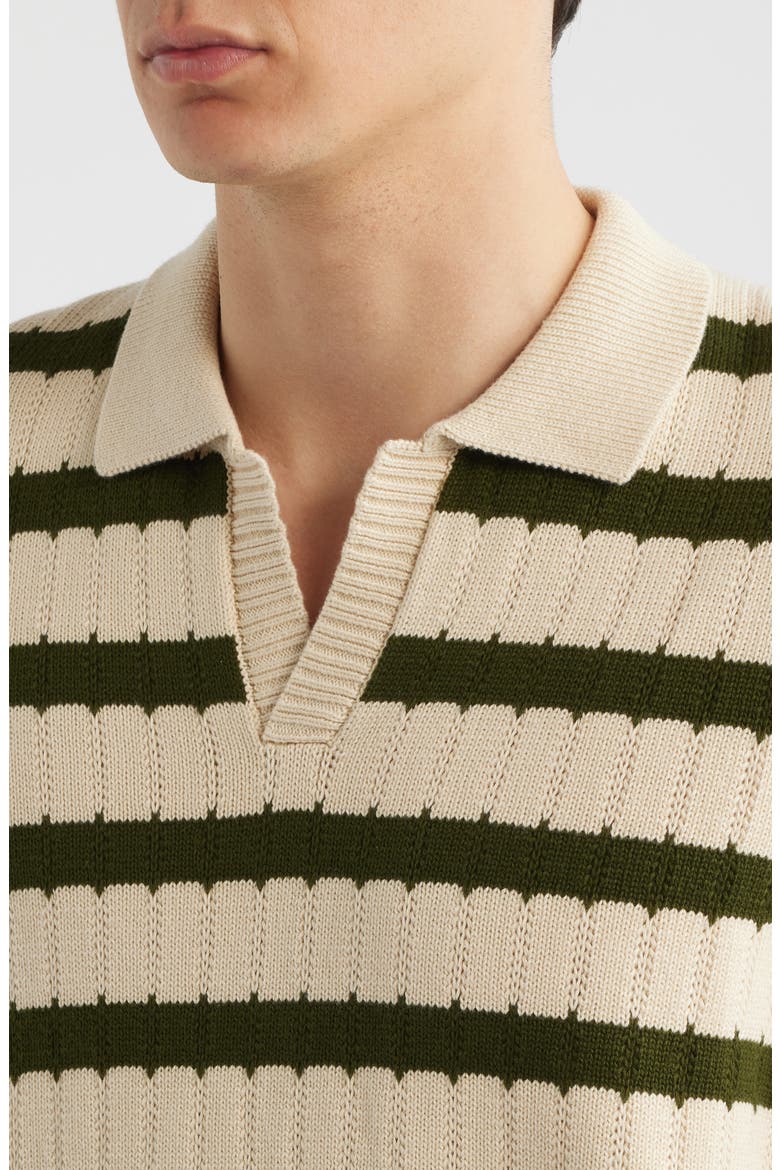 Stine Stripe Polo Sweater, Alternate, color, CREAM