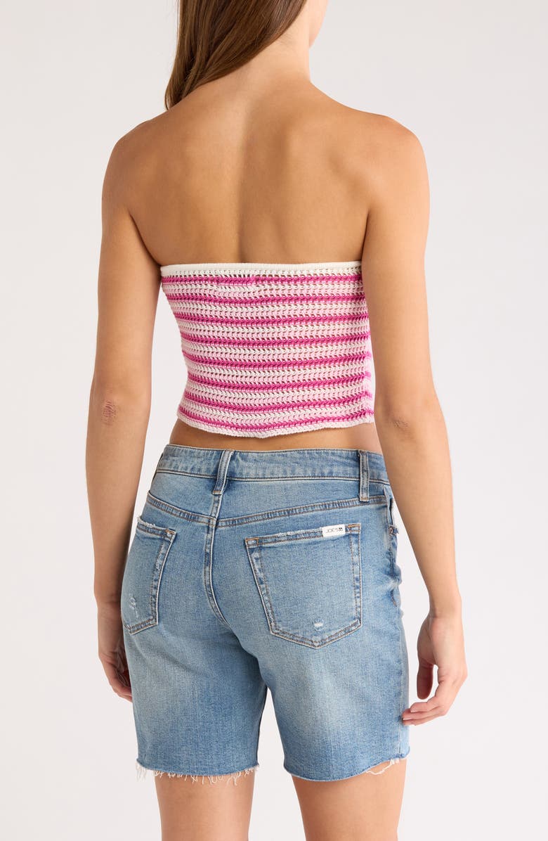 PacSun Great Open Stitch Tube Top, Alternate, color, White/ Pink Stripe