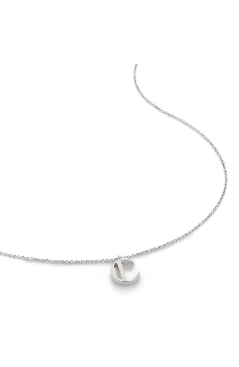 Monica Vinader Initial Pendant Necklace, Main, color, Sterling Silver - C