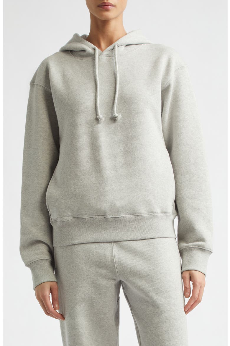 Logo Embroidered Organic Cotton Hoodie, Main, color, GREY MARL