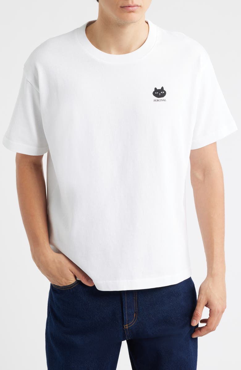 Percival Perci Loaf Oversize Graphic T-Shirt, Main, color, White