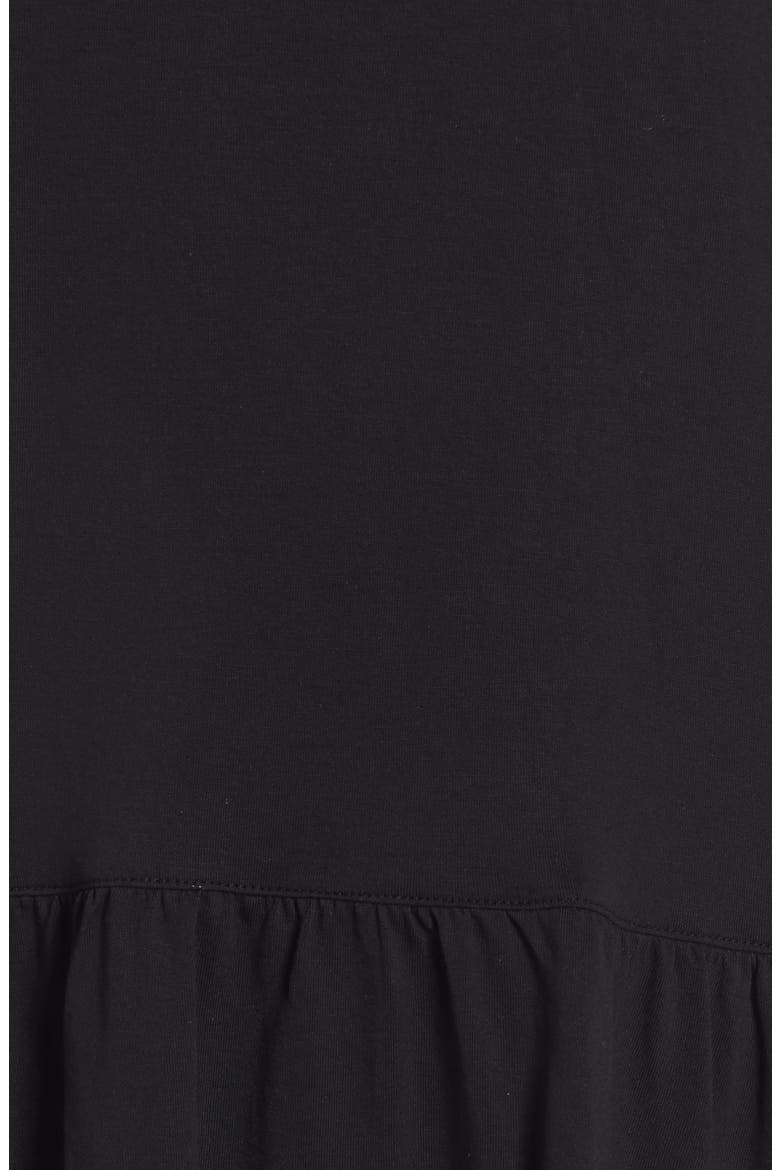 Ruffle Hem Tee, Alternate, color, BLACK