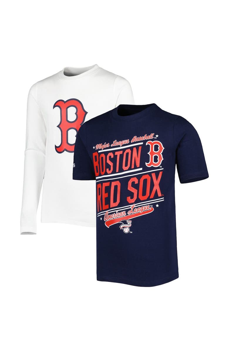 STITCHES Youth Stitches Navy/White Boston Red Sox Combo T-Shirt Set, Main, color, 