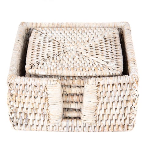 Artifacts Rattan Square Coasters - 7 piece set
