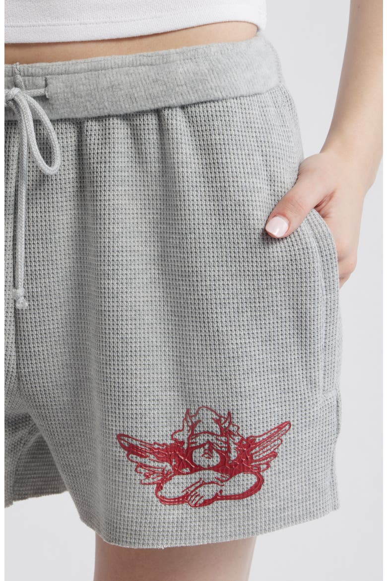 Girls Rule Boys Drool Sweat Shorts, Alternate, color, HEATHER GREY