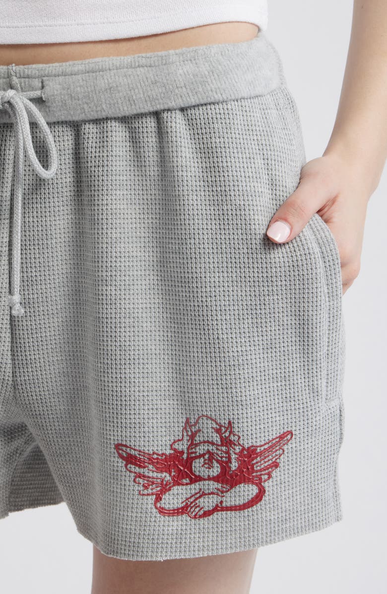 BOYS LIE Girls Rule Boys Drool Sweat Shorts, Alternate, color, Heather Grey