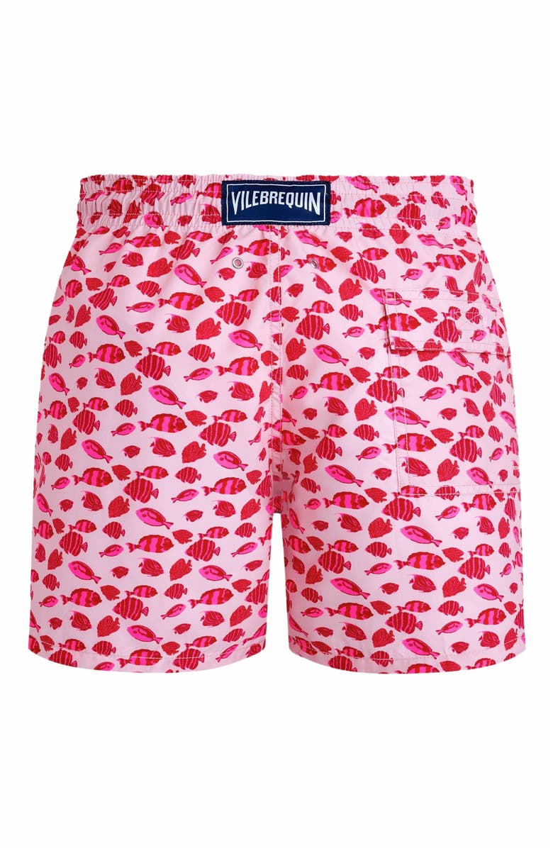 Vilebrequin Men's Fishy Dance Swim Trunks, Alternate, color, Pivoine