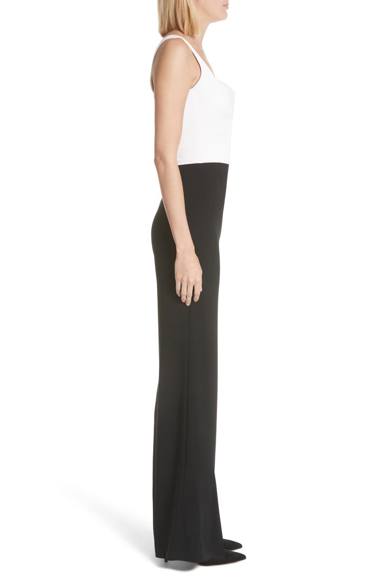Galvan Eclipse Satin & Matte Crepe Jumpsuit, Alternate, color, 