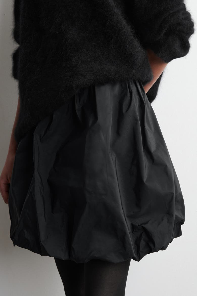 Bubble-Hem Mini Skirt, Alternate, color, BLACK