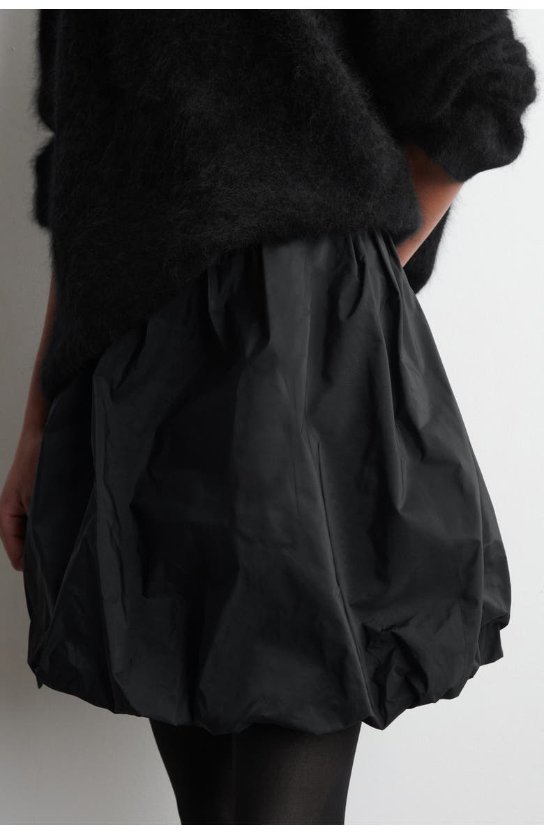 COS Bubble-Hem Mini Skirt, Alternate, color, Black