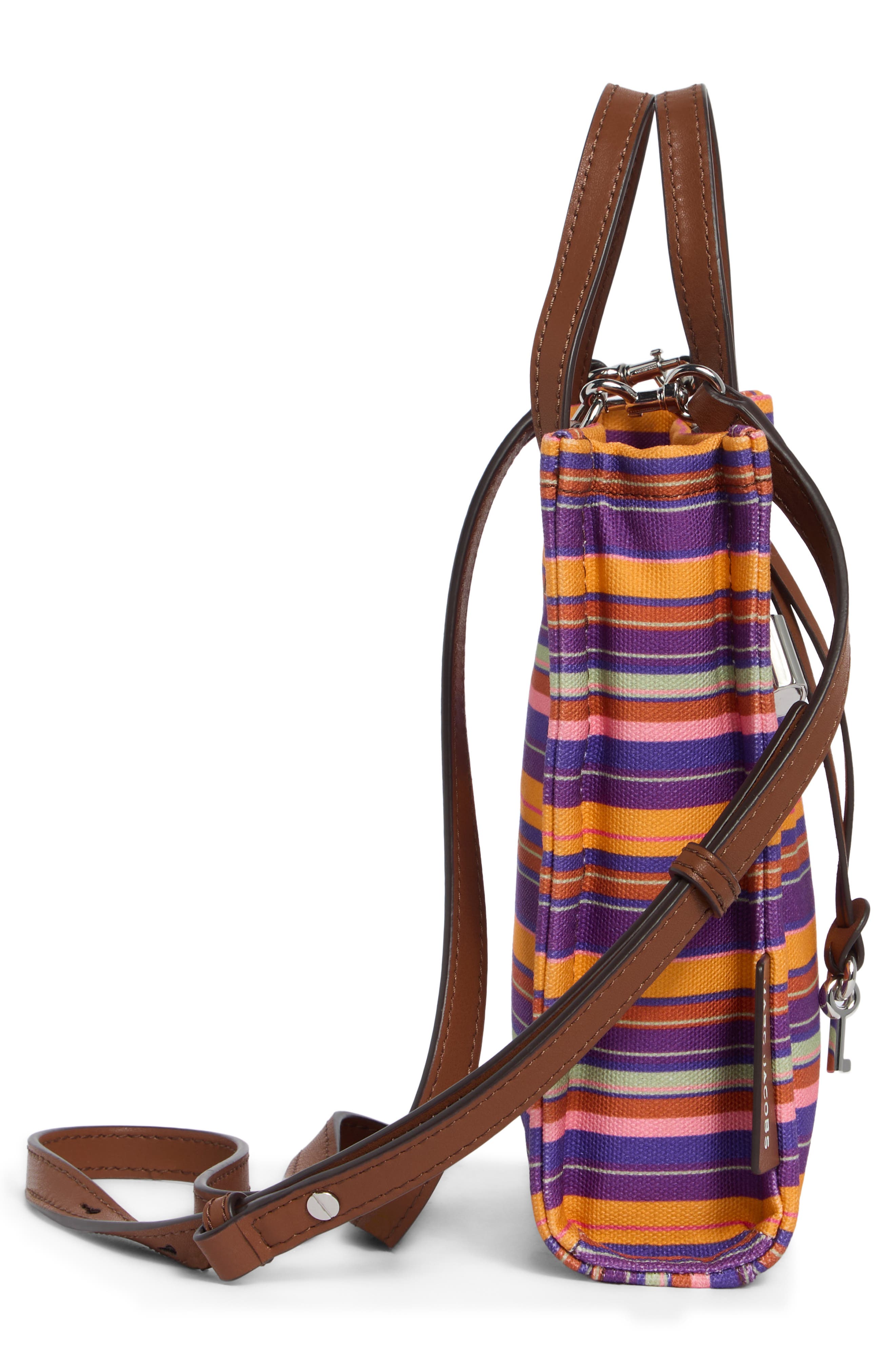 The Canvas & Leather Micro Tote Bag, Alternate, color, PURPLE MULTI
