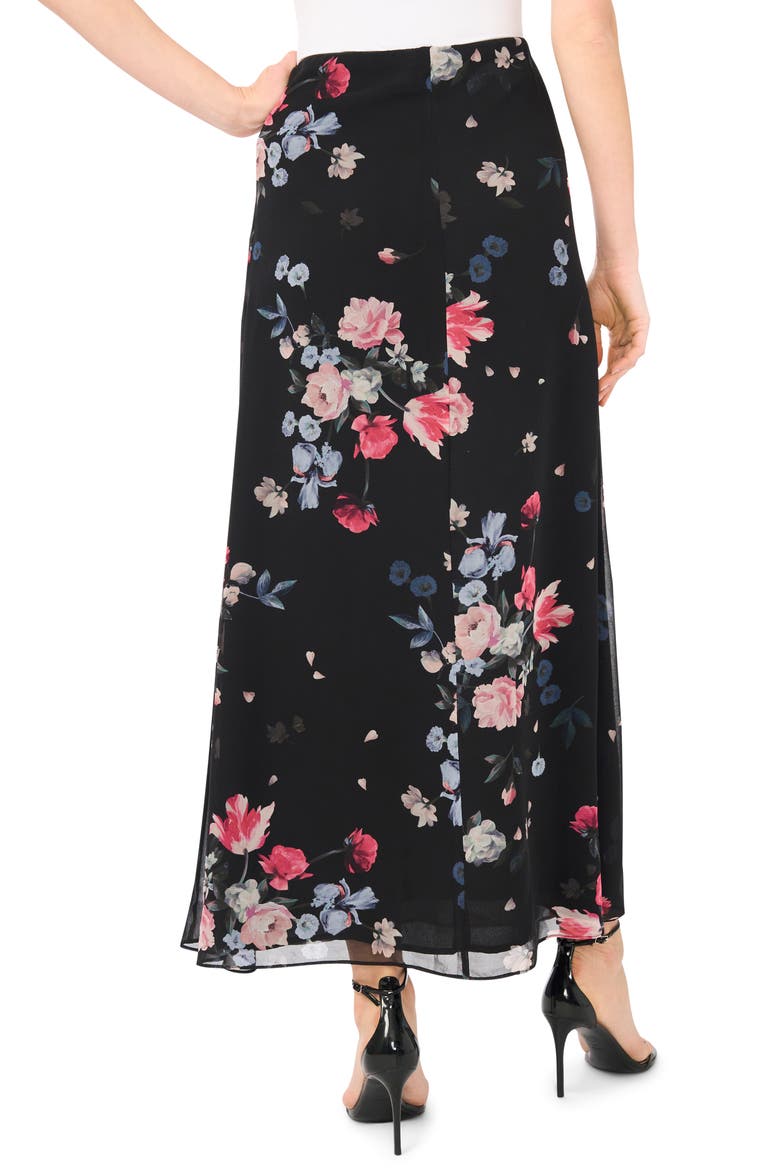 Floral Maxi Skirt, Alternate, color, RICH BLACK