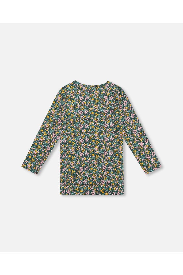 Jersey Tunic with Floral, Alternate, color, Green