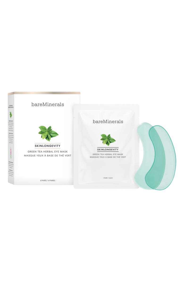 bareMinerals<sup>®</sup> Skinlongevity Green Tea Herbal Eye Mask, Main, color, 