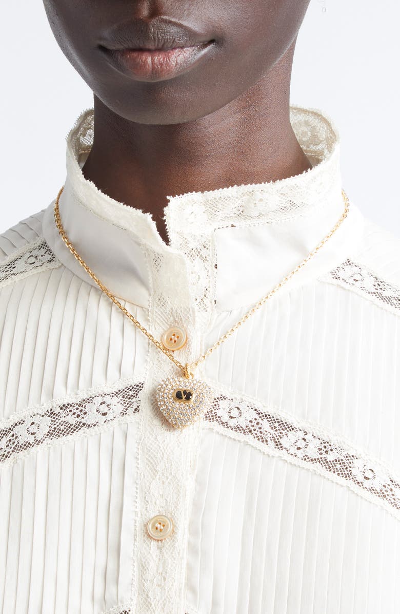 Valentino Garavani Coeur Royal Pendant Necklace, Alternate, color, Oro/ Rosso