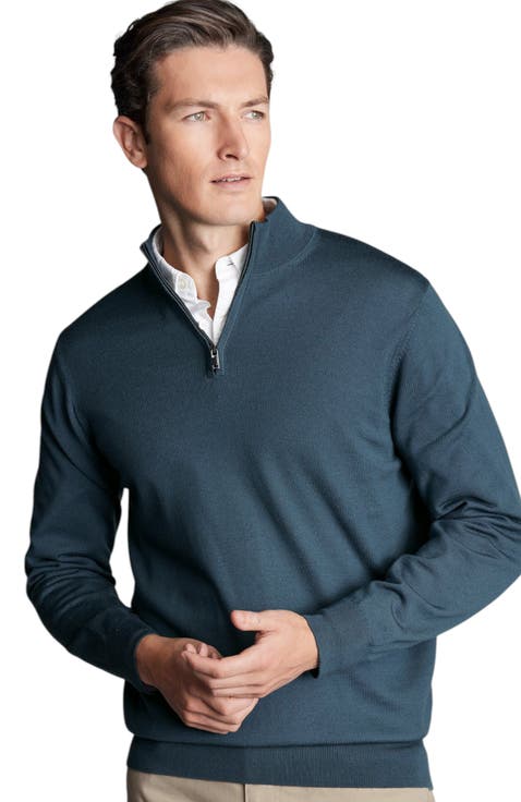 Merino Zip Neck Long Sleeve Sweater