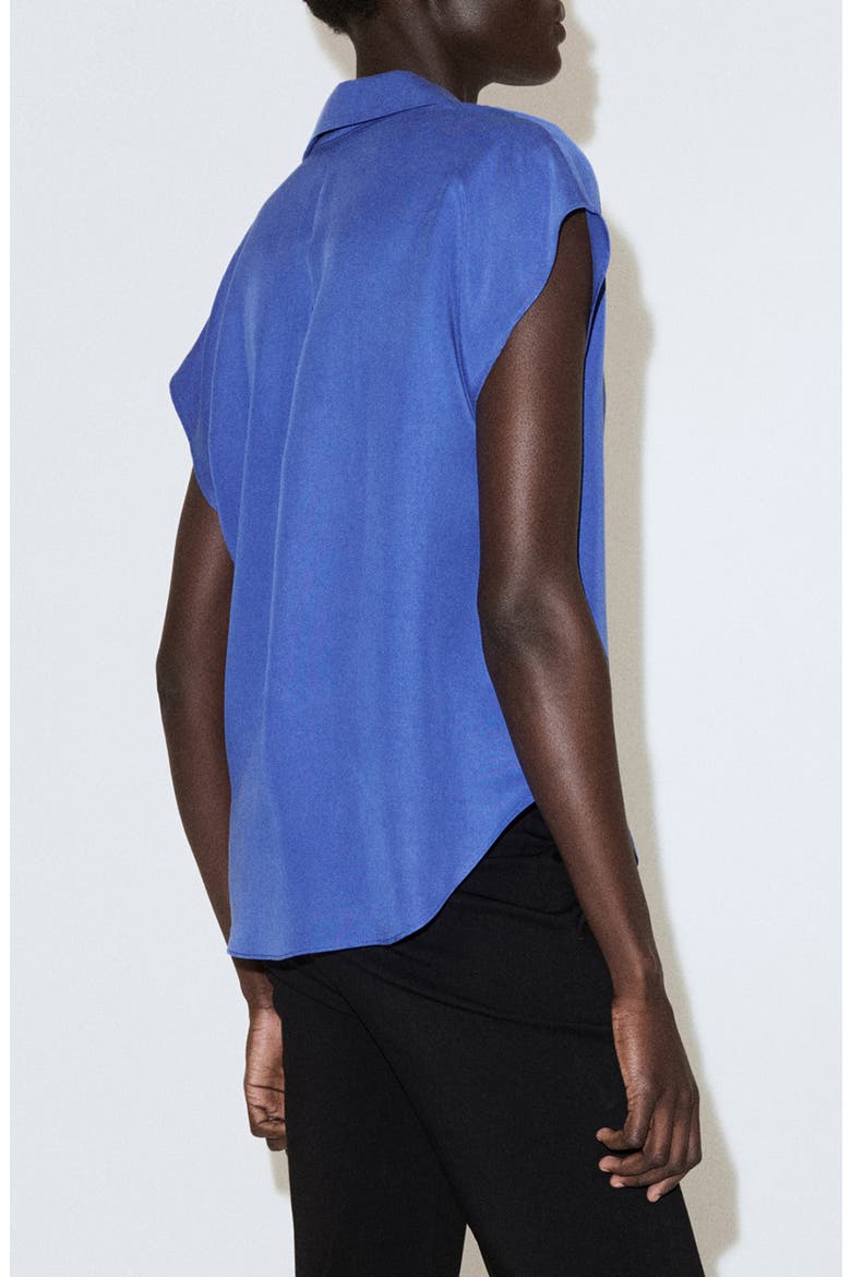 Dolman Short Sleeve Button-Up Shirt, Alternate, color, BLUE