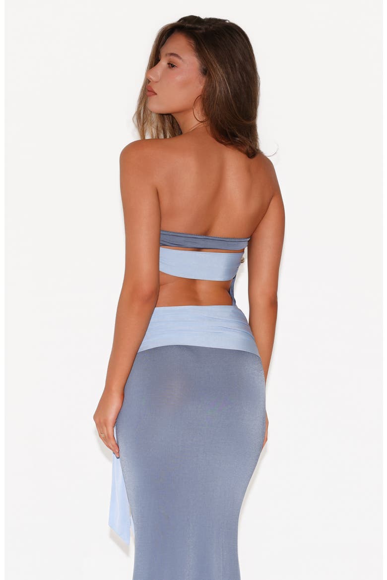Tove Strapless Maxi Dress, Alternate, color, BLUE