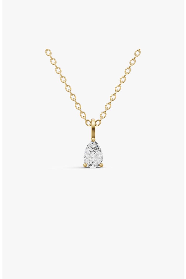 14K Gold 0.75 ct Lab Grown Pear Shape Diamond Solitaire Pendant with Bail, Main, color, Yellow Gold