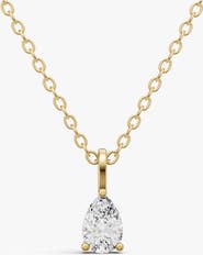 SEREIA OFFICIAL 14K Gold 0.75 ct Lab Grown Pear Shape Diamond Solitaire Pendant with Bail