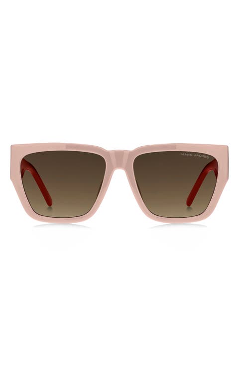 57mm Gradient Square Sunglasses