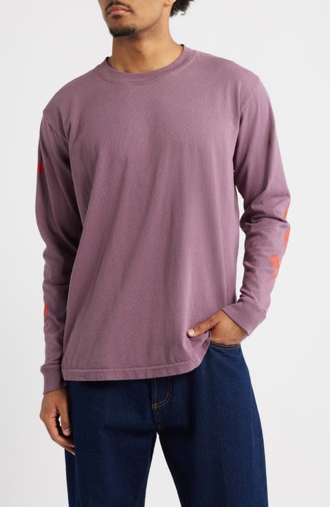 Rose Long Sleeve Cotton Graphic T-Shirt