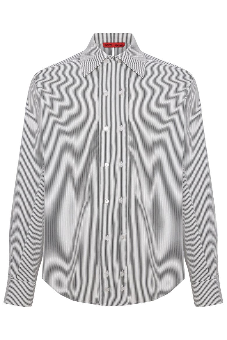 Daydreamers Striped Woven Shirt, Main, color, grey