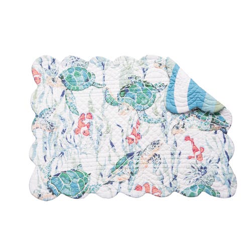 C & F Home C&f Home Sea Turtle Cove Placemats Set Of 6, 13" X 19" In White