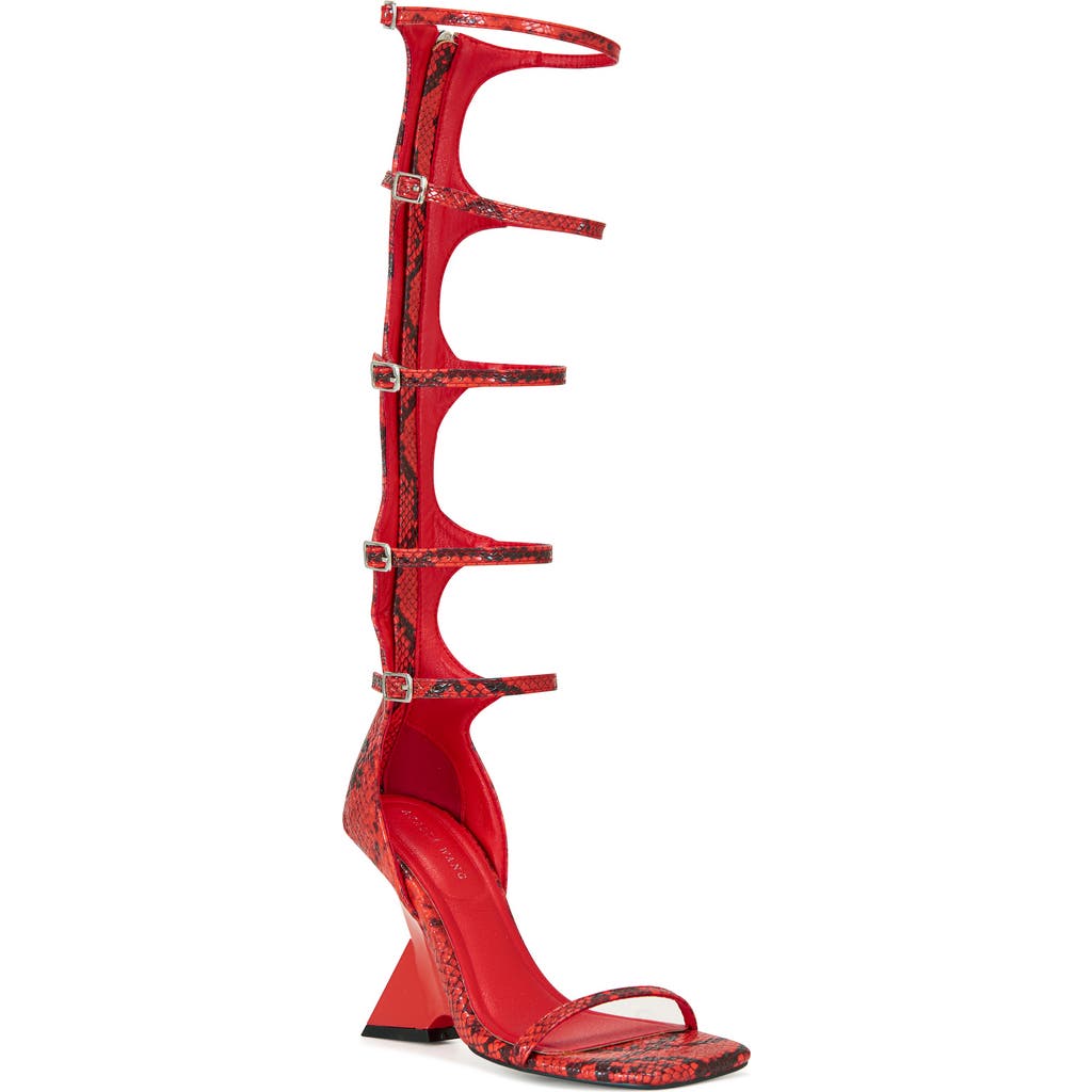 Azalea Wang Taiten Ankle Strap Sandal In Red
