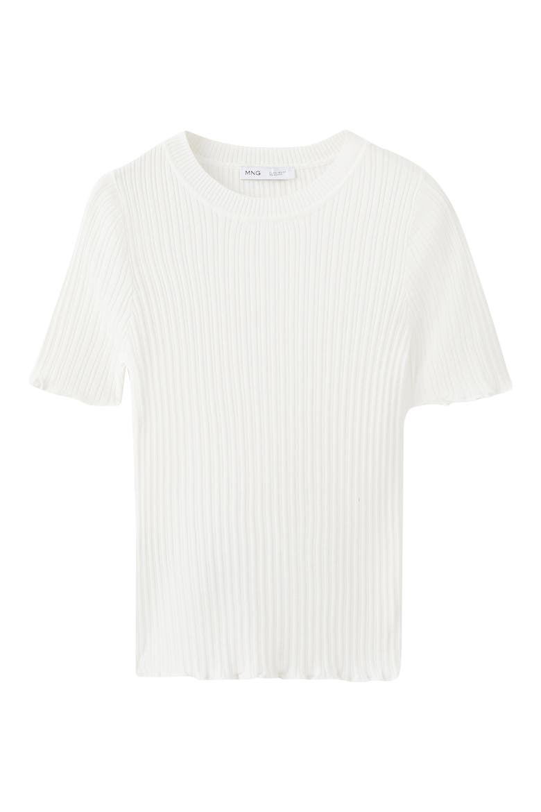 Cotton Blend Rib T-Shirt, Alternate, color, ECRU