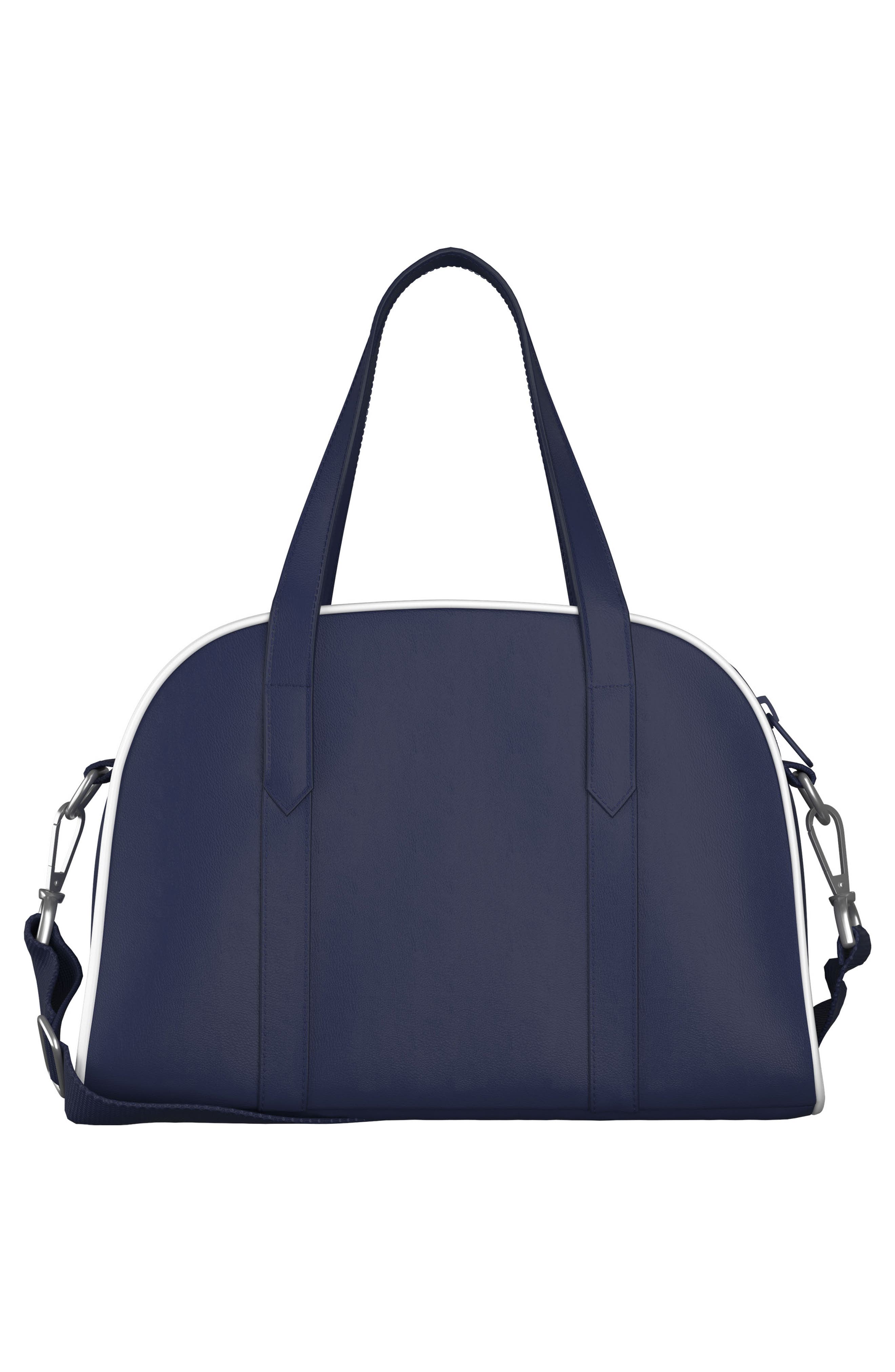 adidas Crossbody Bag with Mini Pouch, Alternate, color, Dark Blue/ White/ Silver