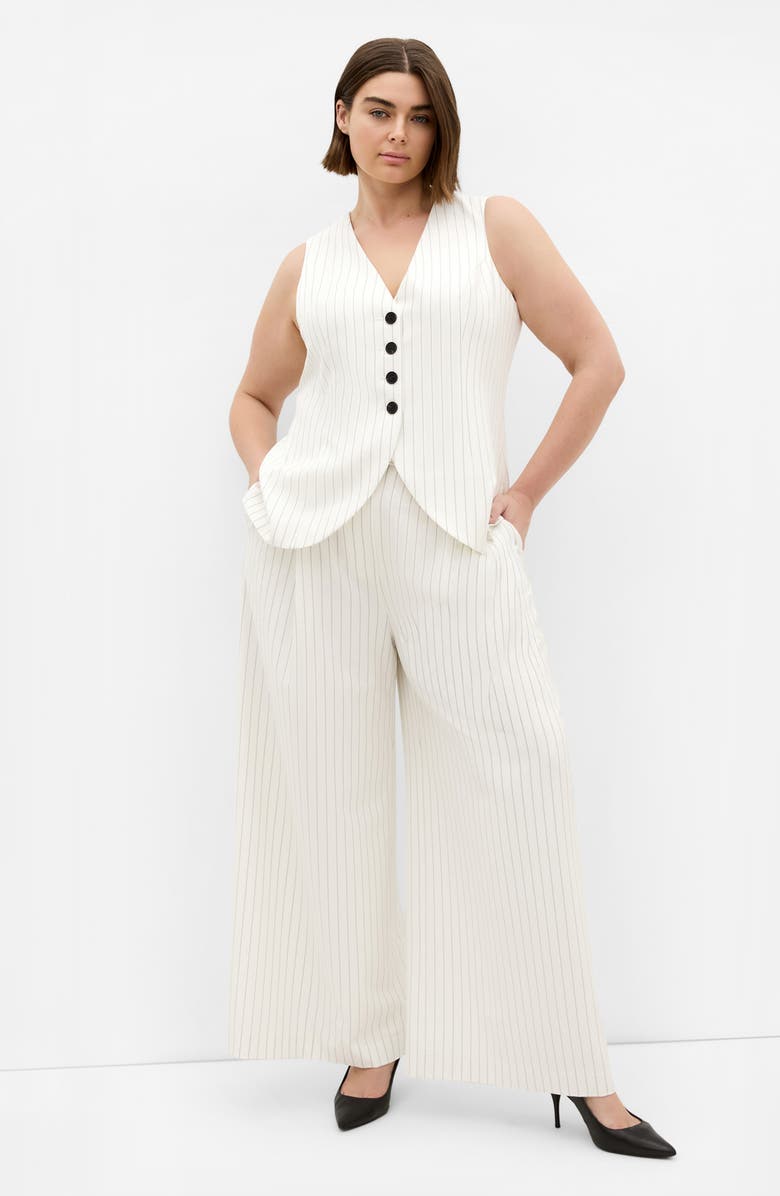 City Chic Pinstripe Vest, Alternate, color, 