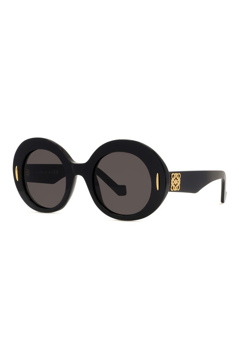 Anagram 50mm Oval Sunglasses, Alternate, color, SHINY BLACK / SMOKE