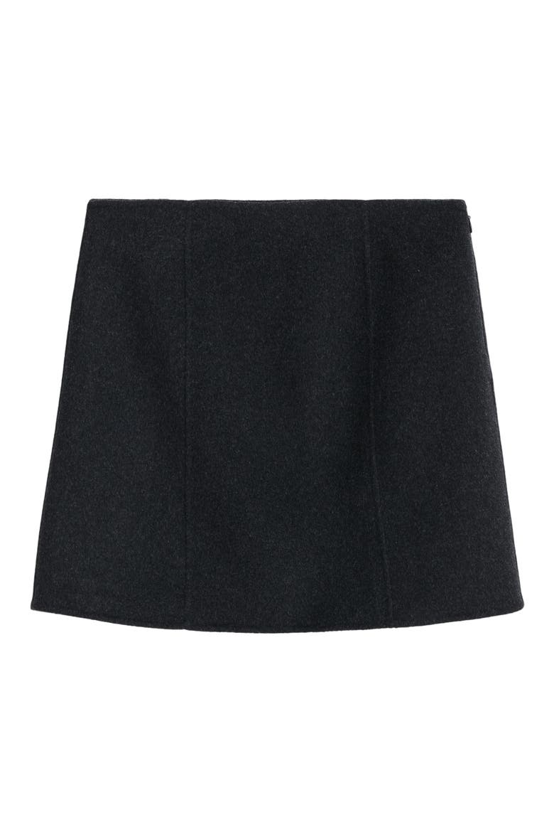 Naomi Wool Blend Miniskirt, Alternate, color, CHARCOAL
