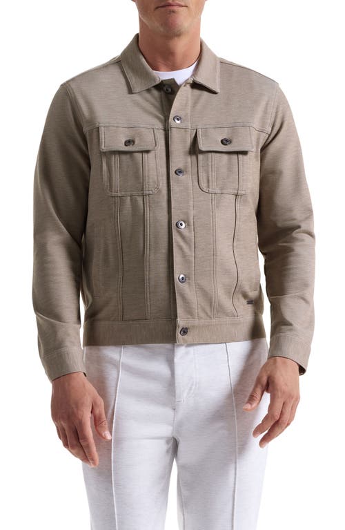 Bugatchi Knit Trucker Jacket In Brown