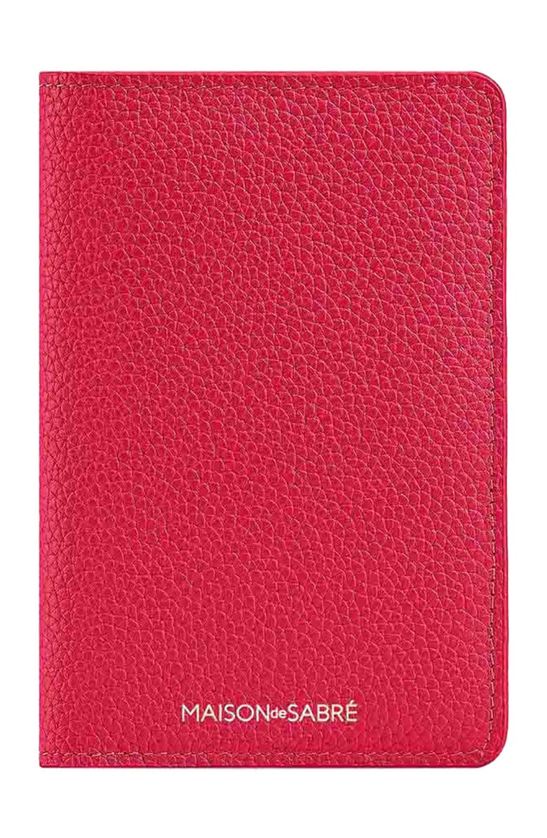 MAISON de SABRÉ Leather Passport Holder, Main, color, Shibuya Fuchsia