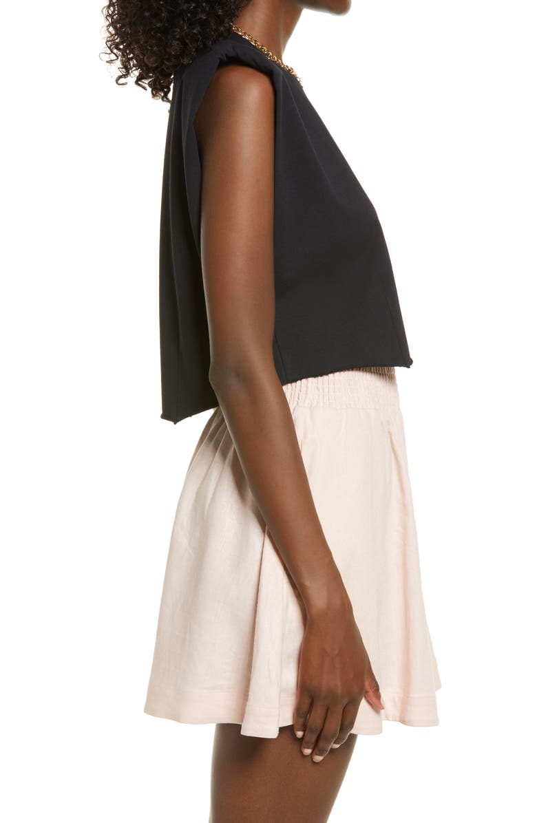 Open Edit Strong Shoulder Crop Cotton Muscle Top, Alternate, color,