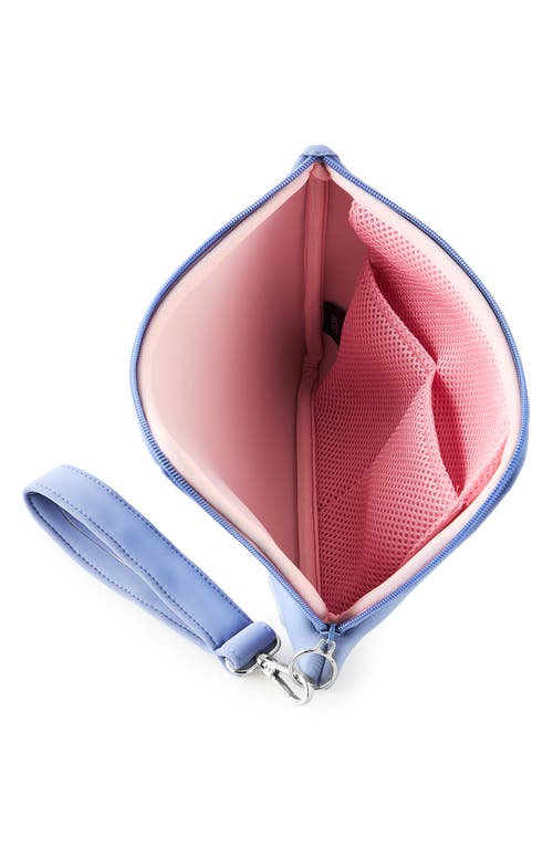 Kusshi Scuba Knit Wristlet Pouch In Pearl Blue/sand Pink