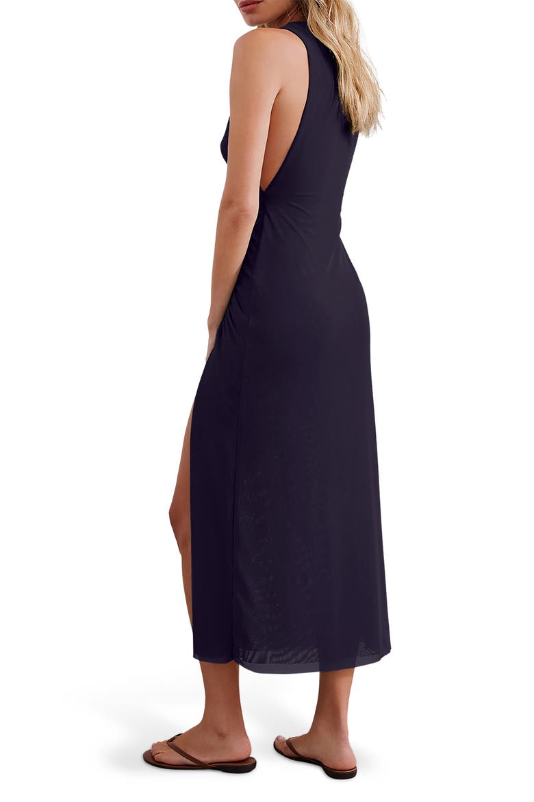 Getty Ruched Cover-Up Maxi Dress, Alternate, color, BLUE OCEAN