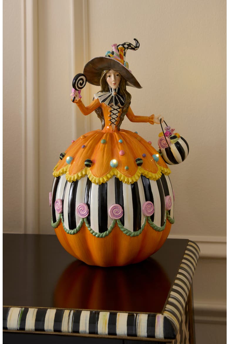 Trick or Treat Illuminated Halloween Witch Decoration, Alternate, color, ORANGE