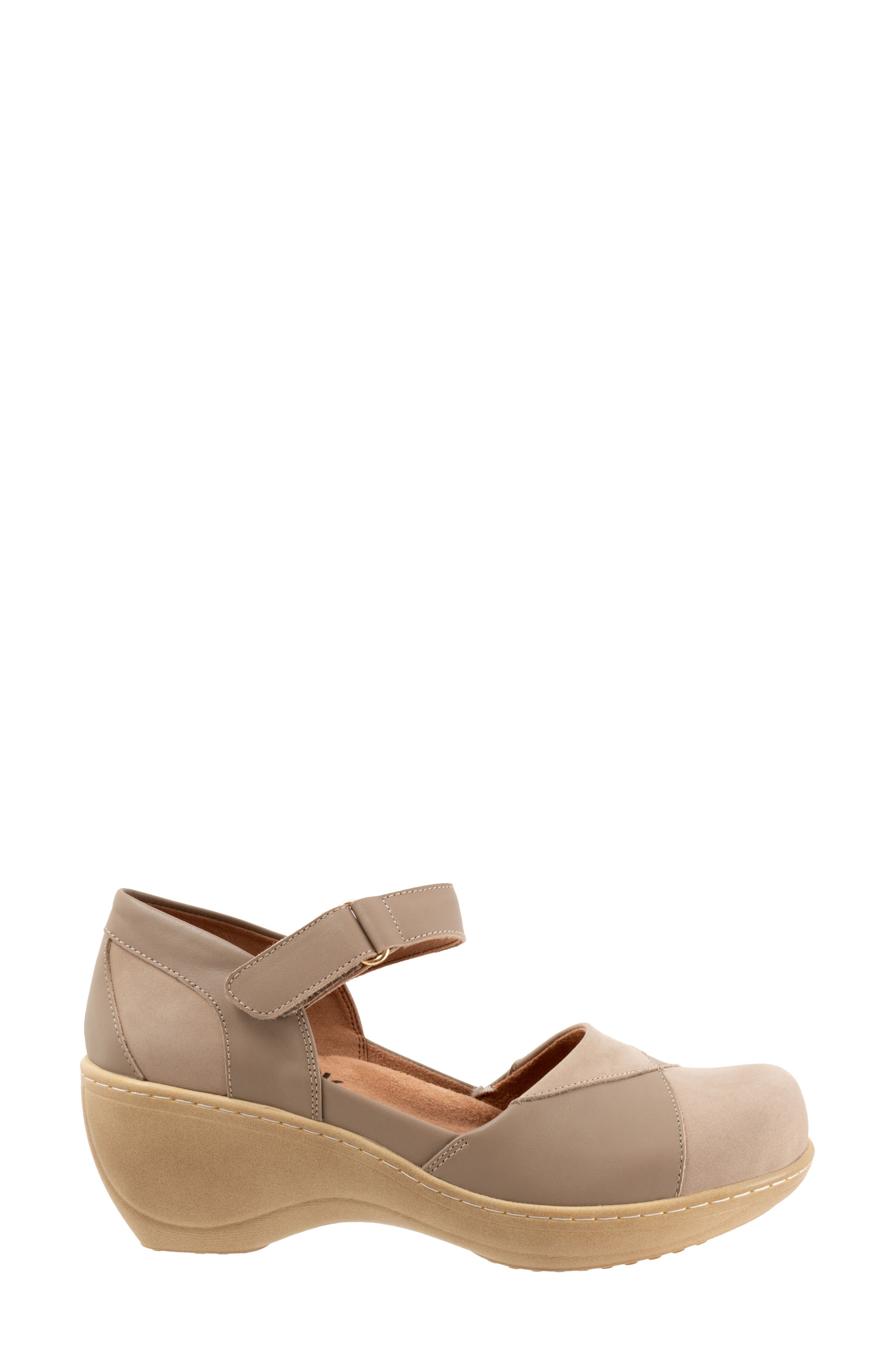 Miri Ankle Strap Platform Wedge Clog, Alternate, color, TAUPE NUBUCK