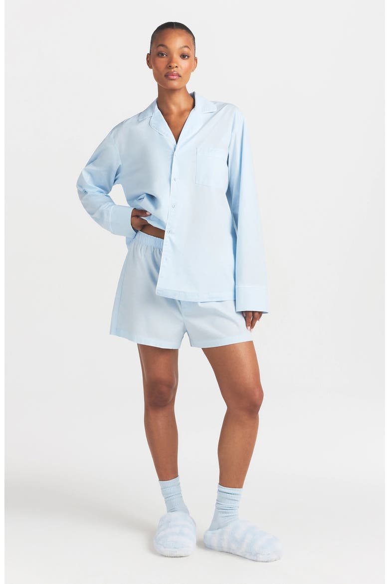 Cotton Poplin Boxer Sleep Set, Alternate, color, BABY BLUE CONTRAST