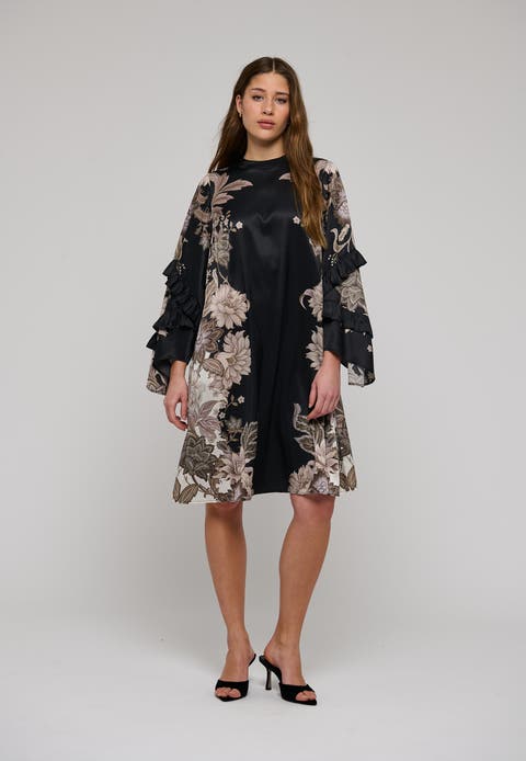 Dagmardea Silk Floral Mini Tunic Dress