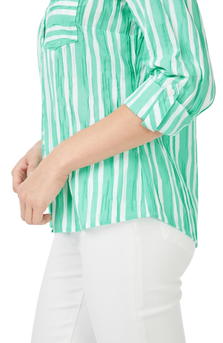 Foxcroft Hampton Stripe Non-Iron Cotton Button-Up Shirt, Alternate, color,
