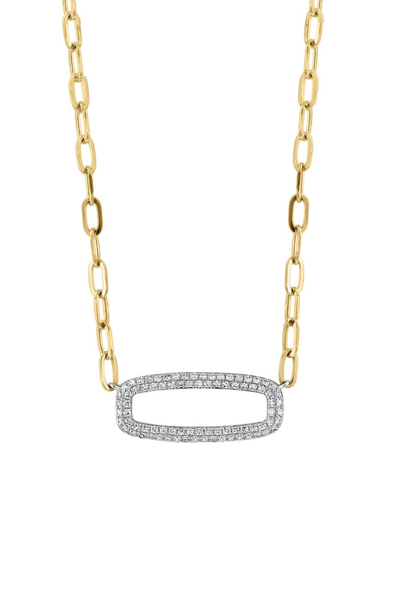 EFFY Two-Tone Diamond Bar Pendant Necklace - 0.48ct., Main, color, 
