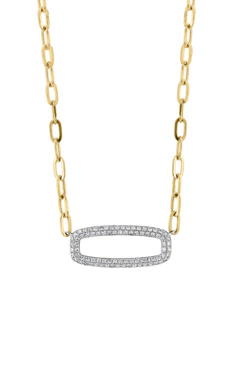 Two-Tone Diamond Bar Pendant Necklace - 0.48ct.